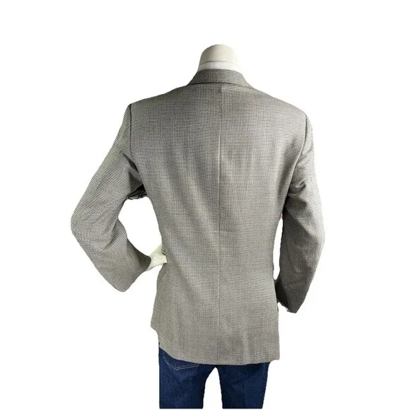 Burberry London ‘Bond Street‘ Blazer Men 38R Houndstooth Silk Wool Recent Jacket